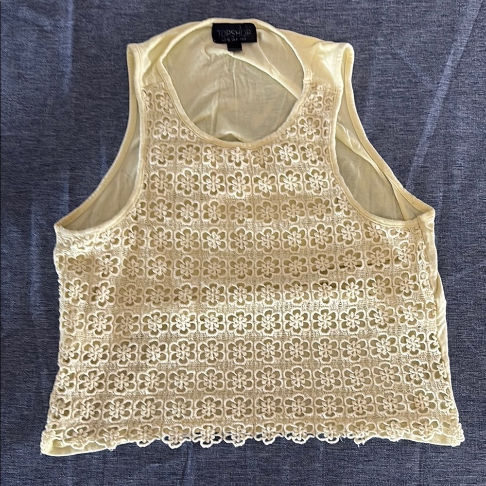 Topshop Women’s Sz 4 Crochet Front Crop Tank